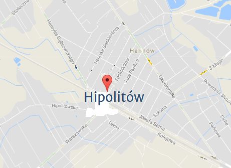 Mapa Hipolitowa i okolic gdzie wykonujemy usługi montażu i ustawiania anten