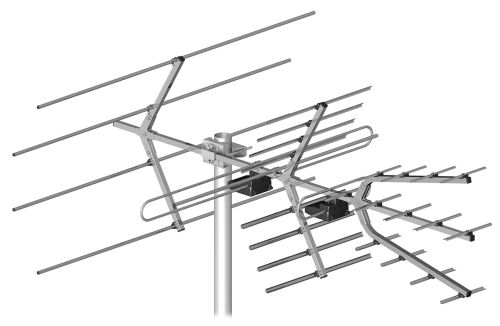 Antena naziemna DVB-T kierunkowa z dodatkową sekcją VHF